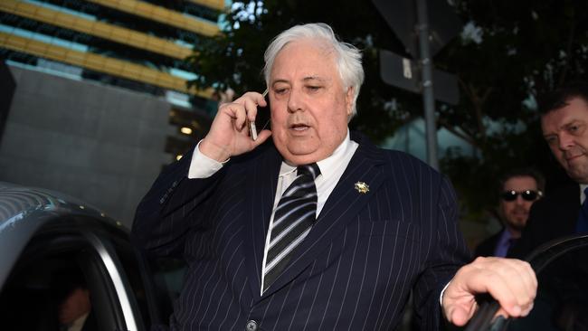 Clive Palmer leaving the Federal Court in Brisbane on Friday. Picture: AAP.