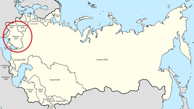 Map of the Soviet Union 1945-46. Ukraine has previously been part of the Soviet Union. Graphic: Creative Commons.