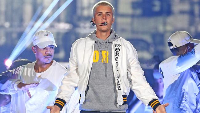 Justin Bieber, at Etihad Stadium, Melbourne in 2017, has announced he is taking time out from music to focus on his mental health. Picture: Tim Carrafa