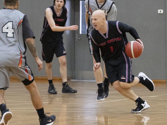 Ablett Jr and Stokes regularly play social basketball on Tuesday nights Picture: Alan Barber.