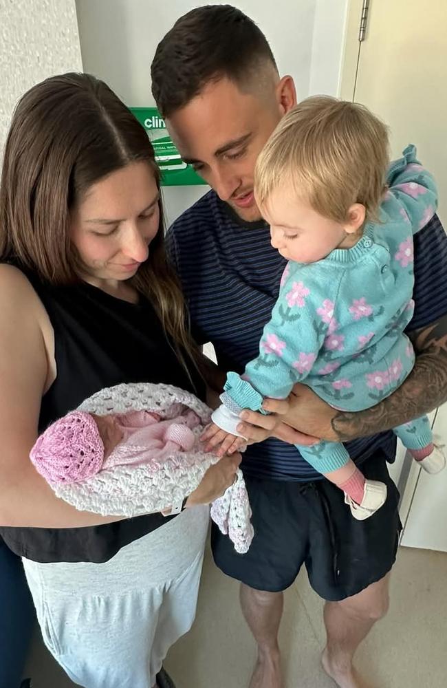 Amy, Ryan and Ava with Isla Mae Bailey.