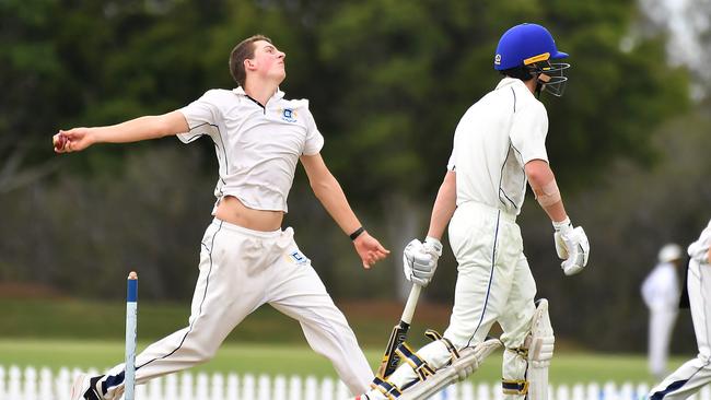 Action from the GPS First XI cricket between Churchie and Brisbane Grammar Picture, John Gass