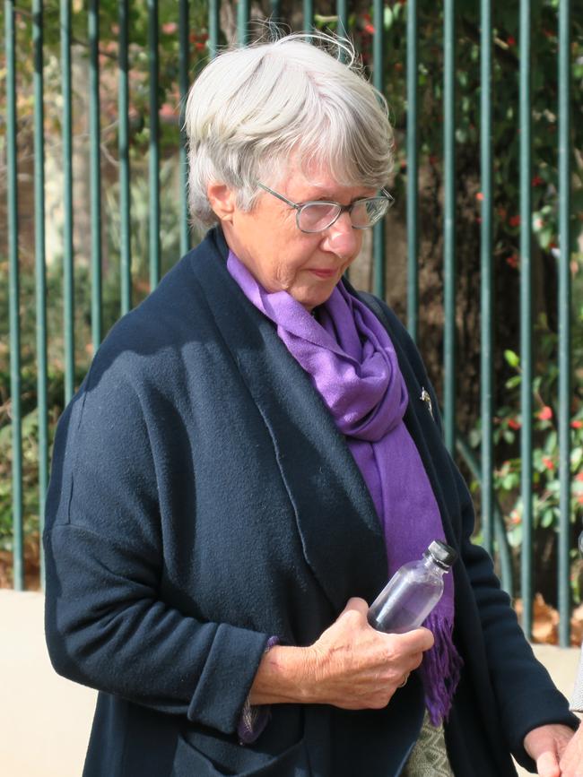 Barbara Eckersley arrives at court ahead of her sentencing on Thursday.