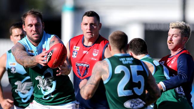 BFNL - Portarlington v Geelong Amateurs.  Geelong Amateurs Hamish Shepheard.   Picture Mike Dugdale