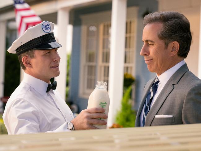 Christian Slater and Jerry Seinfeld in Unfrosted. Picture: John P. Johnson/Netflix