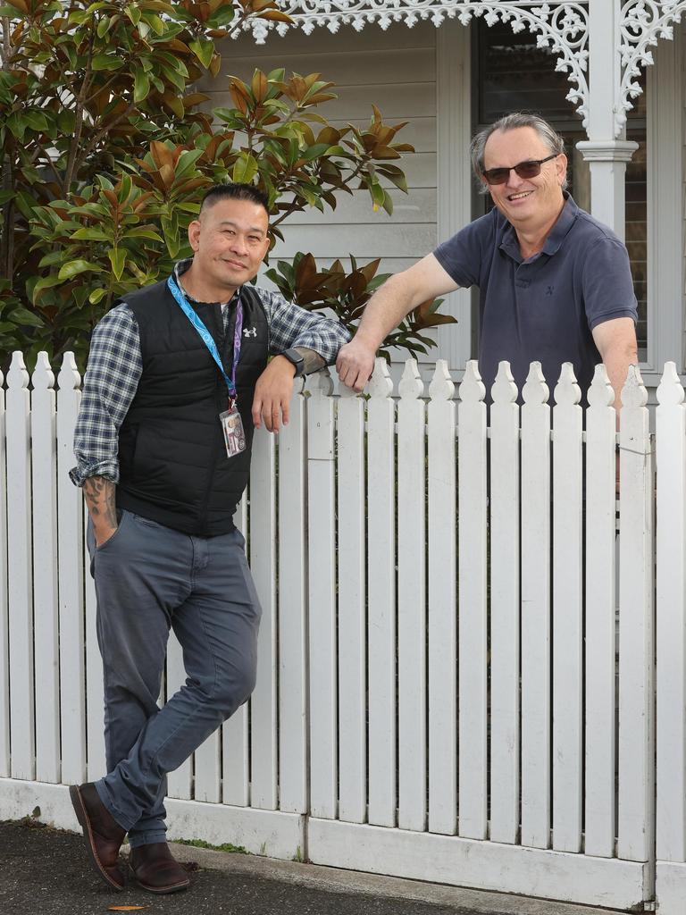 Home Instead carer Suri Iskandar (left) with client Matthew Schauble. Picture: Alison Wynd