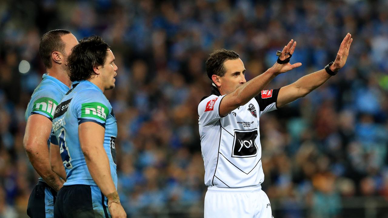 James Roberts was sin binned with about 11 minutes to go in a tense Origin II. Picture: Adam Head