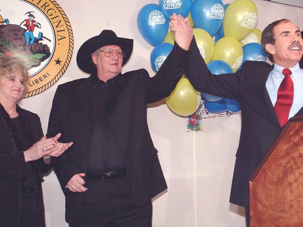 Mr Whittaker with West Virginia Governor Bob Wise. Picture: Bob Bird/AP