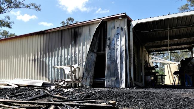 The Nanango Men's Shed Fire. Photo/Holly Cormack