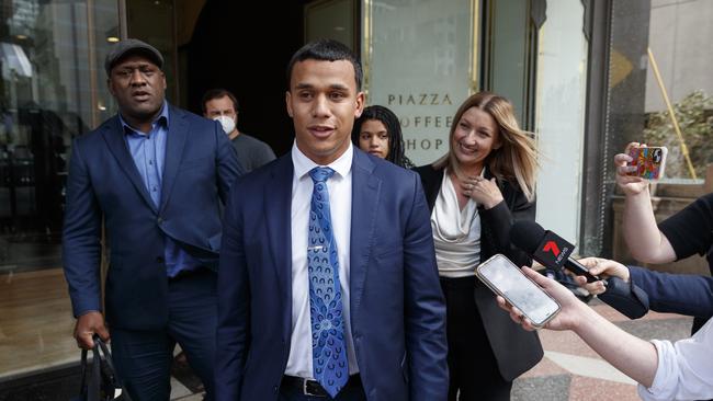 Sailor leaving Downing Centre courts on March 31 after being found not guilty. Picture: NCA NewsWire / David Swift