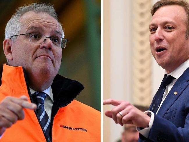 Scott Morrison and Steven Miles go head-to-head over Queensland vaccination ban. Photo: News Corp Australia