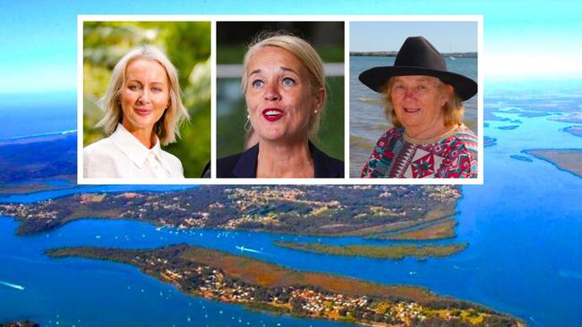 Candidates for the state seat of Redlands, LNP’s Rebecca Young; sitting MP ALP’s Kim Richards and island whipmaker Gayle Nemeth.