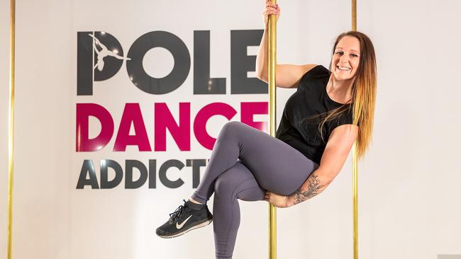 Pole Dance Addiction owner Melissa Comb said the studio was slammed with an influx of “violent, threatening and crude messages” and was forced to remove the ad.