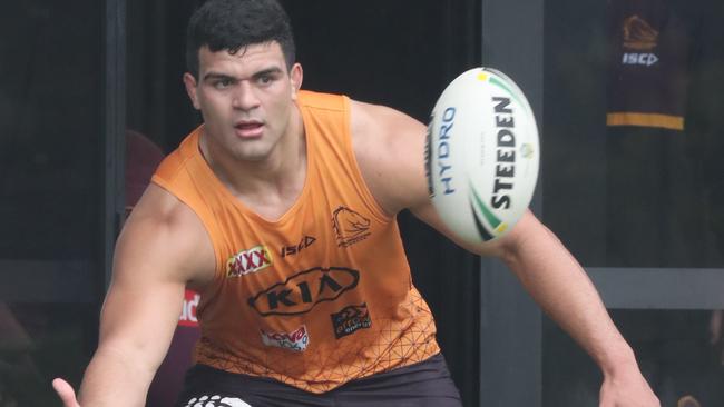 David Fifita at Broncos training. Picture: Annette Dew.