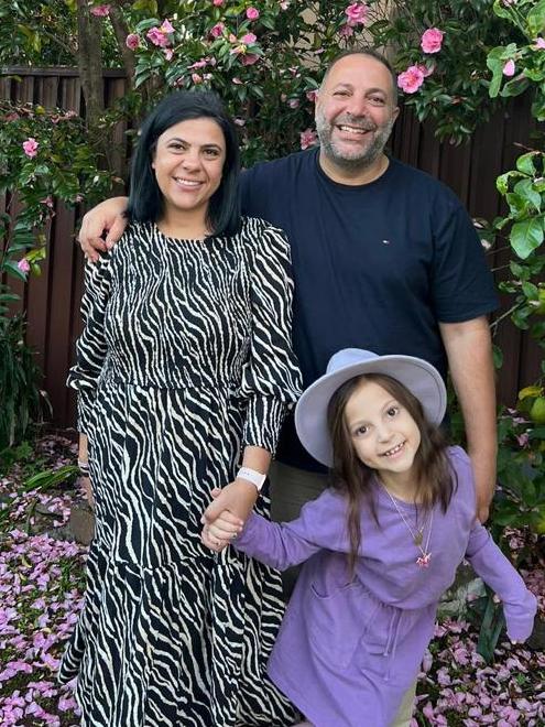 Eve with her parents Tamer Daher and Angie Sari-Daher., Eve was diagnosed with DIPG last year.