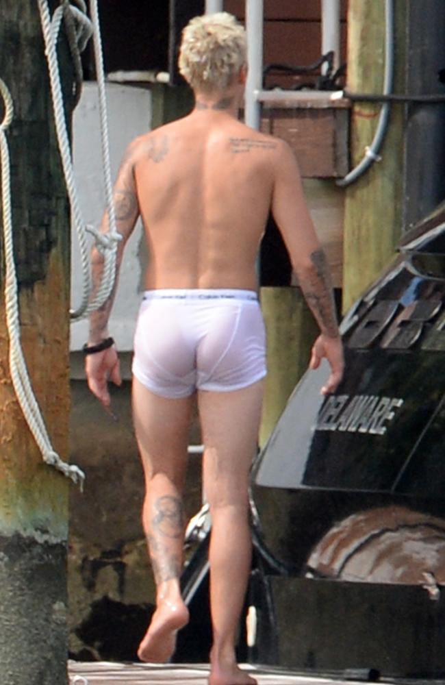 Justin Bieber Goes Wakeboarding in Calvin Klein Underwear Over