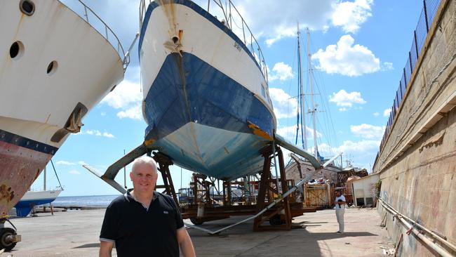 Andrew Heighway in front of the Curl Curl in Messina, Italy. Photo Andrew Heighway