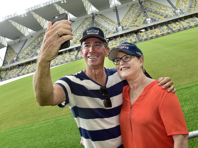 Byron Tucker and Leanne Tucker. A family open day was held to officially unveil Townsville's new Queensland Country Bank Stadium to the public. PICTURE: MATT TAYLOR.