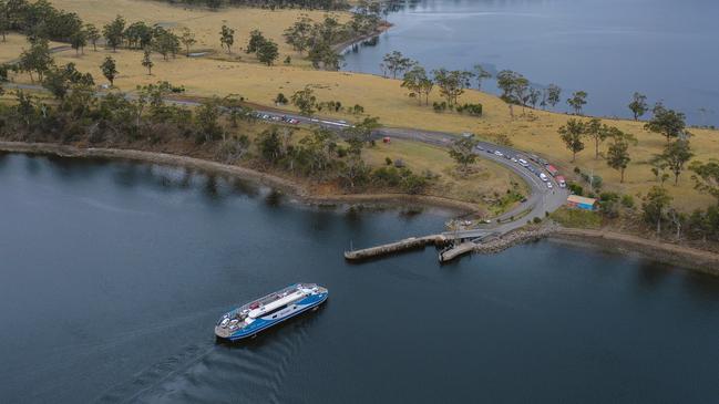 Bruny Island ferry leaving Roberts Point. Picture: Tourism Tasmania