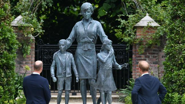 Prince William, Duke of Cambridge and Prince Harry, Duke of Sussex after they unveiled a statue of their mother Diana, Princess of Wales on what would have been her 60th birthday. Picture: Dominic Lipinski – WPA Pool/Getty Images