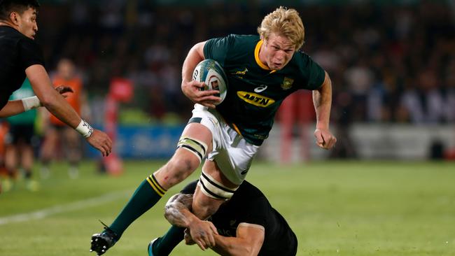 Pieter-Steph du Toit gives the South Africa forwards a fearsome look.