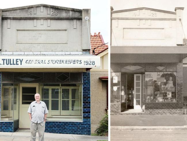 Ian Tulley infront of the general store and old pic NSW real estate