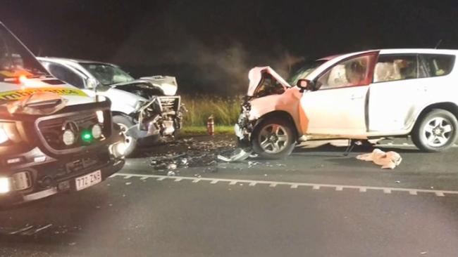 The crash scene at Ipswich Boonah Road, southwest of Brisbane, where Haylee Loccisano lost her unborn baby Celeste.