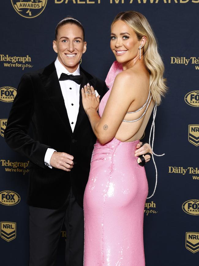 Ali Brigginshaw (left) and Kate at the Dally M Awards. Picture: Jonathan Ng