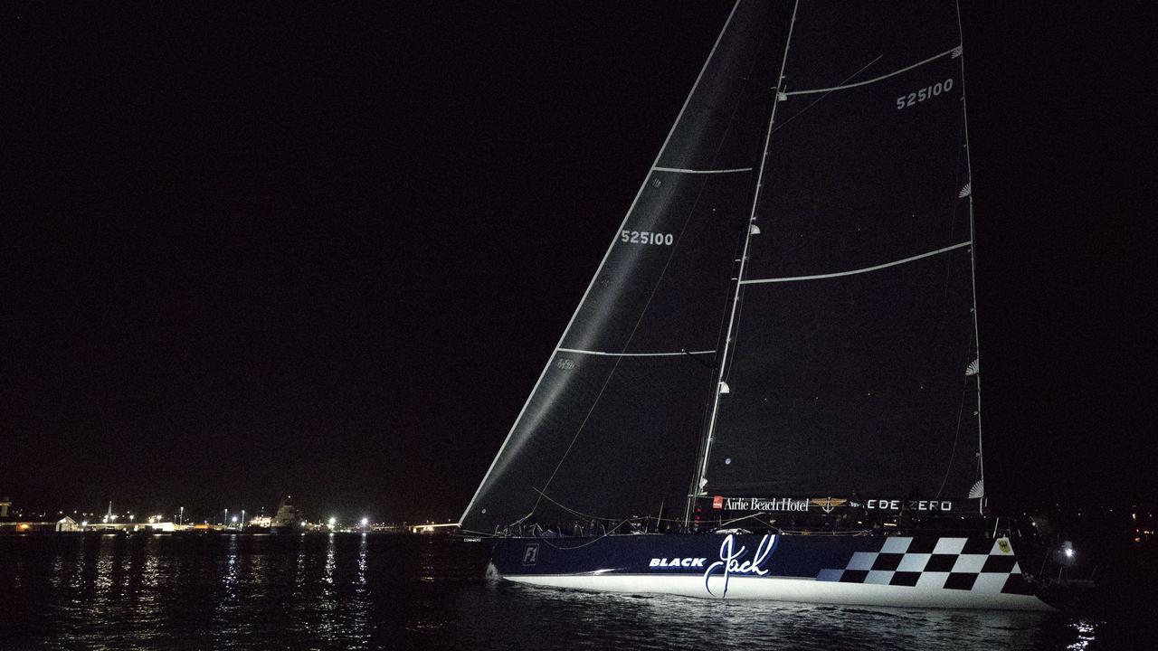 Black Jack claims line honours to take out this year’s Sydney to Hobart yacht race. Picture: Chris Kidd