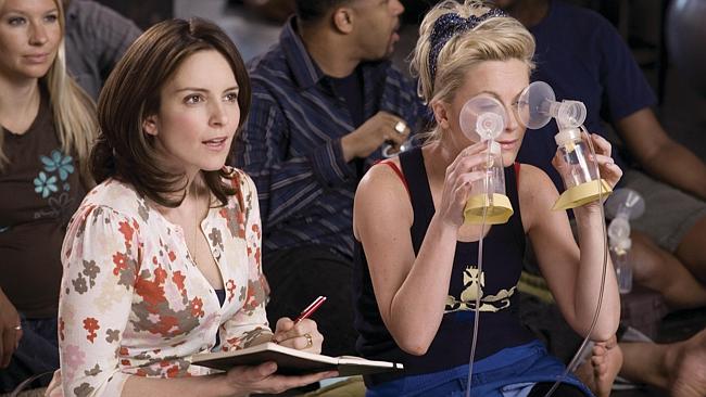 Tina Fey and Amy Poehler in scene from film ''Baby Mama''. 