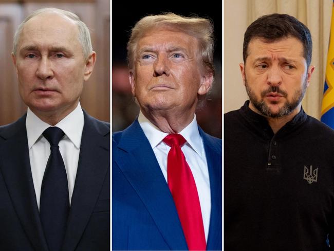 Vladimir Putin, President of Russia, Donald J. Trump, President of the United States, Volodymyr Zelensky, President of Ukraine.