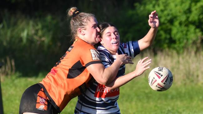 The Herbert River Crushers Women’s team drew 20-20 with Townsville Brothers in a hard-fought contest in Ingham on Saturday. Picture: Cameron Bates
