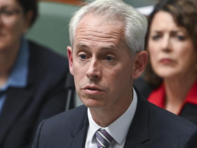 CANBERRA, Australia, NewsWire Photos. May 29, 2024: Andrew Giles, Minister for Immigration, Citizenship, Migrant Services and Multicultural Affairs during Question Time at Parliament House in Canberra. Picture: NewsWire / Martin Ollman