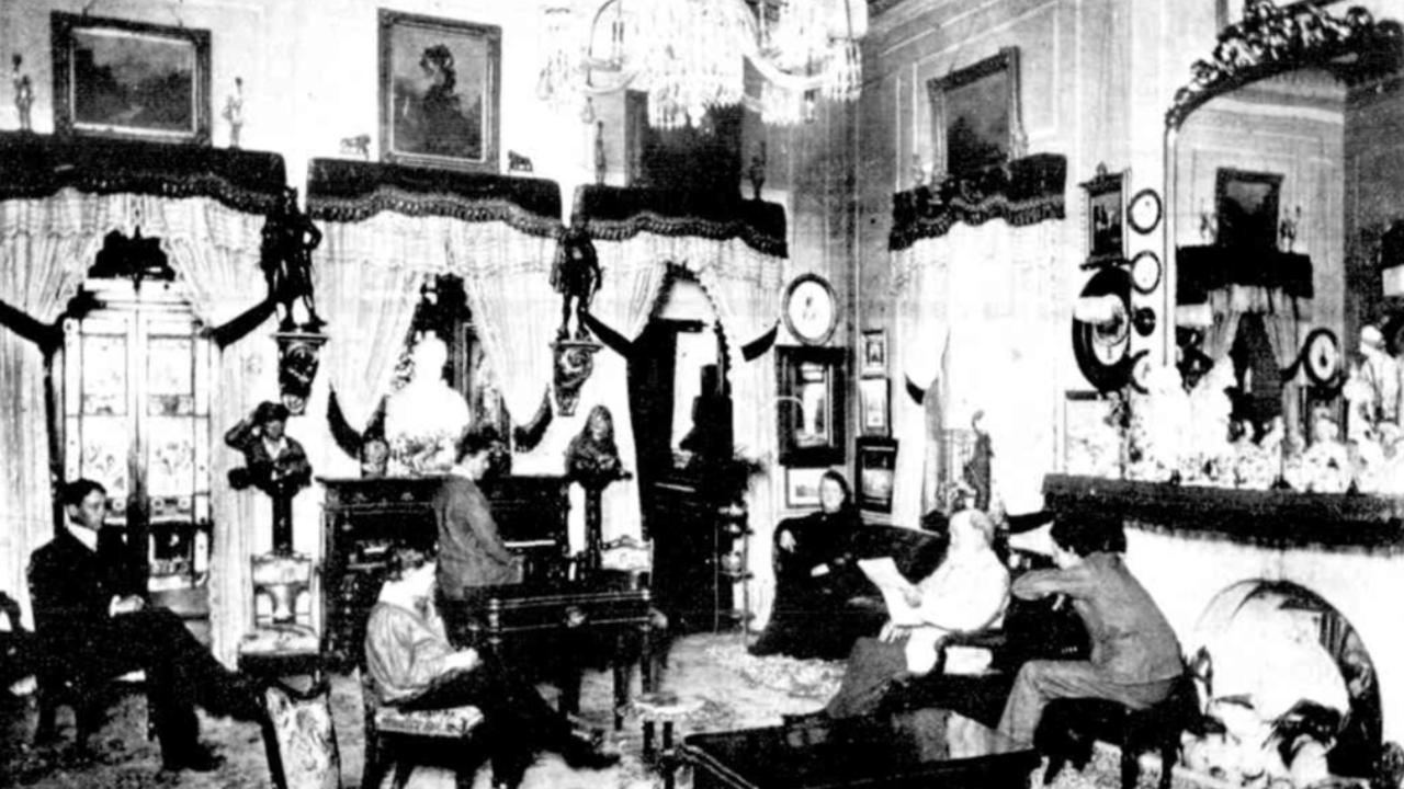 Mining magnate George Lansell surrounded by family at Fortuna about 1901. Picture: Trove