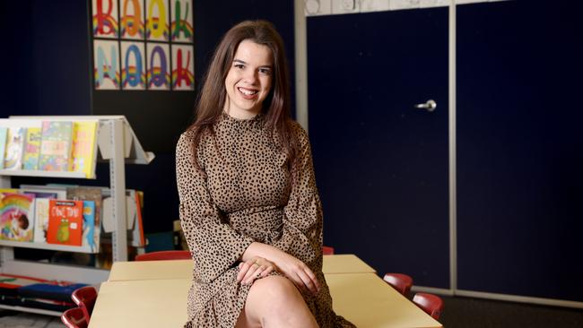 24-year-old teaching student Emma Rimac is one of thousands of near-graduates taking up casual posts amid the teacher shortage crisis. Picture: Damian Shaw