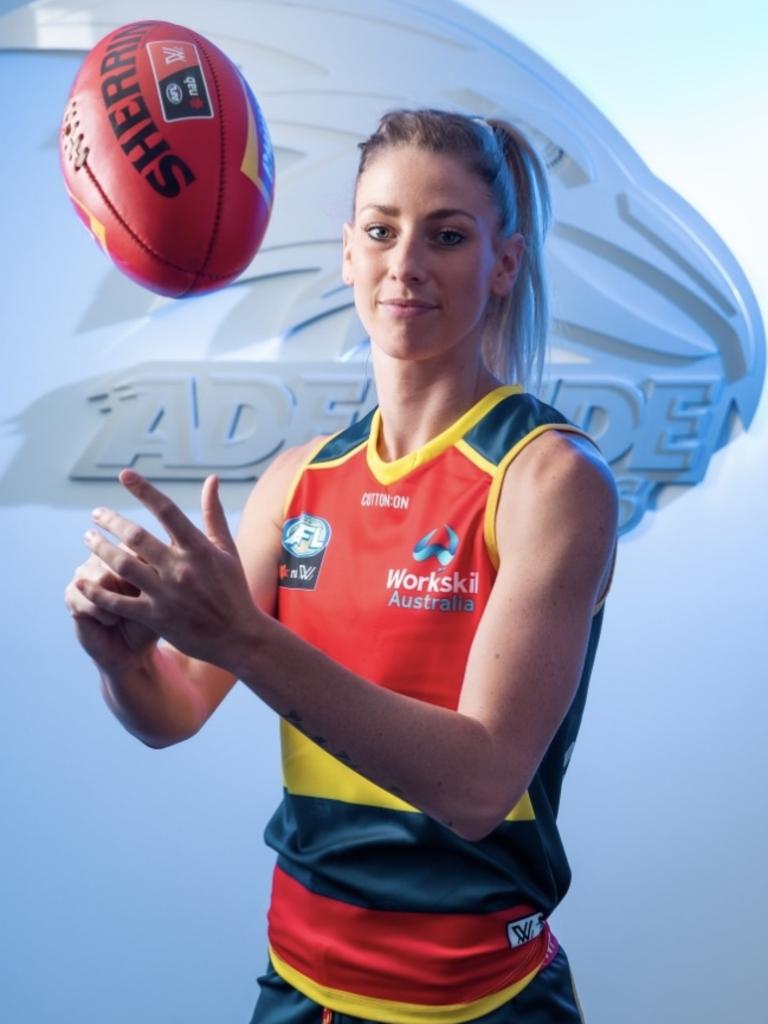 Benched AFLW player Deni Varnhagen. Picture: Supplied.