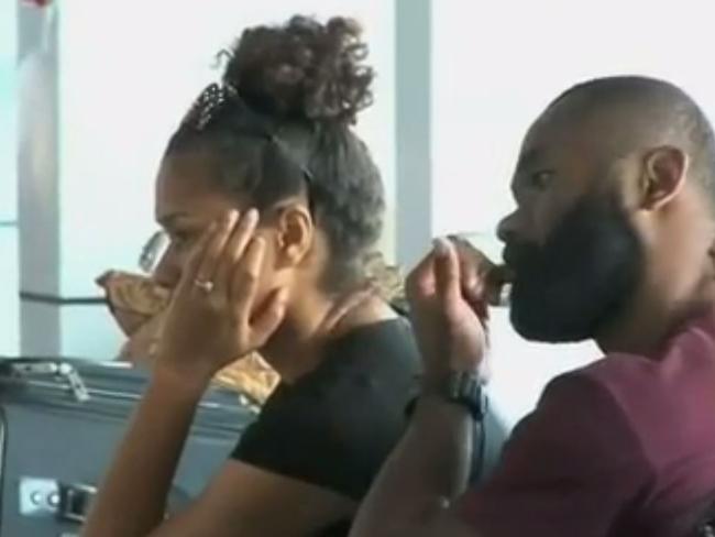 Radradra was spotted with a mystery woman at Fiji airport. Picture: Channel Nine