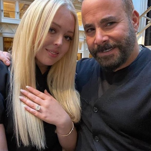 Tiffany flaunting her rock alongside the Lebanese-born jeweller who has two boutique stores – one in New York and the other in London. Picture: Instagram/samerhalimehny