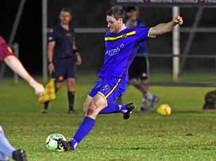 Gympie United Gladiators vs Coolum FC - #9 Jayden Davey. Picture: Troy Jegers