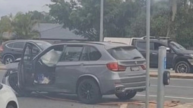 The stolen BMW’s airbags were deployed. Picture: Supplied