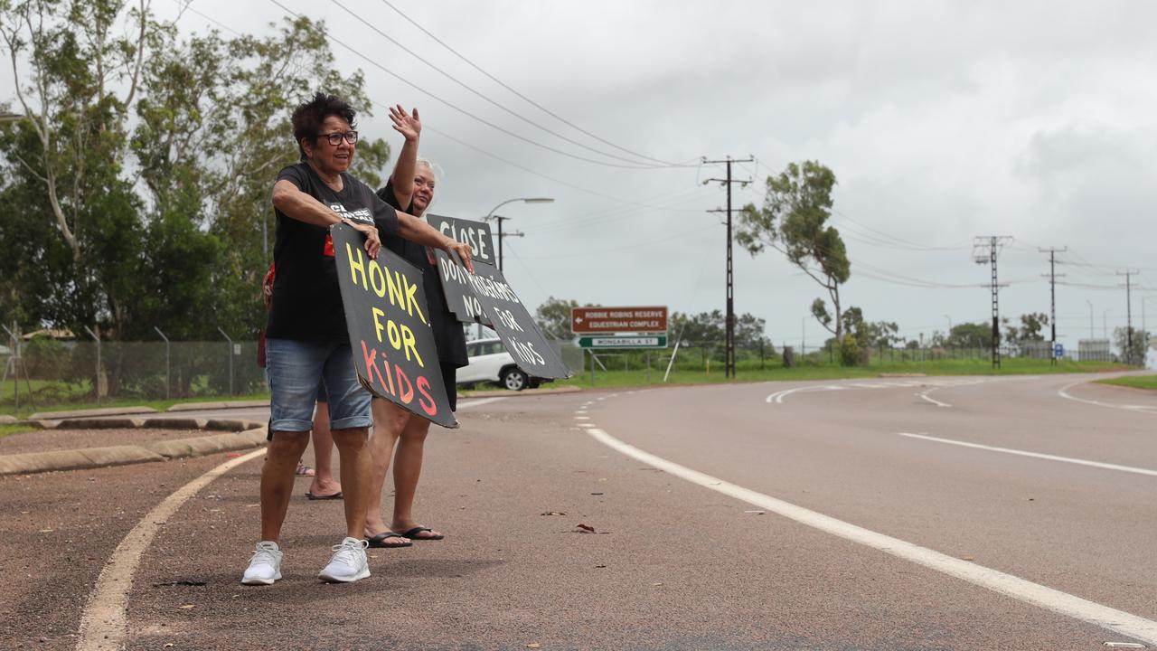 Close Don Dale protestors hold a demonstration for Invasion Day outside of the infamous prison for the third year in a row in 2024.