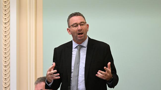 Queensland Minister for Child Safety Craig Crawford speaks during Question Time at Parliament House in Brisbane. Picture: Dan Peled / NCA NewsWire