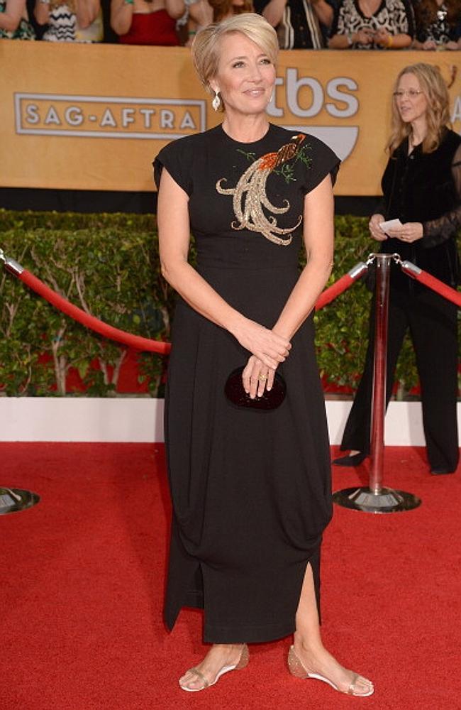 Emma Thompson in her flats at the Screen Actors Guild Awards. Picture: Getty