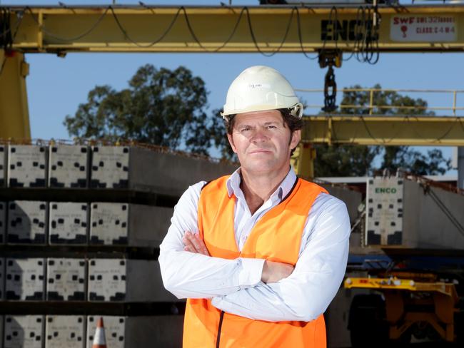 Steven James of General Manager of Enco Precast concrete recorded verbal clashes with CFMMEU union officials. AAP Image:Steve Pohlner.