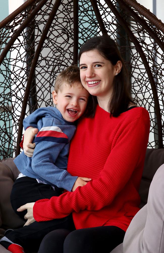 Dr Shayna Wolman with her son Ashton. Picture: Toby Zerna.