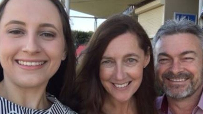 Murder accused Borce Ristevski with his late wife Karen and daughter Sarah.