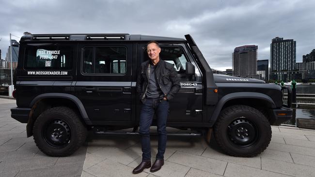 Ineos’ regional head of APAC Justin Hocevar, with the Grenadier 4x4. Picture: Nicki Connolly