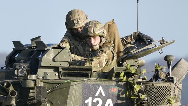 Prince William said he always wanted to go into an armoured vehicle like the Warrior. Picture: Andrew Matthews