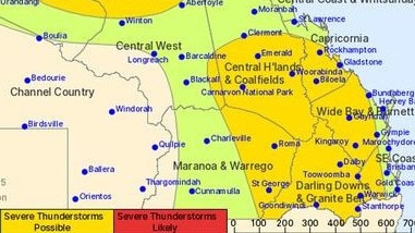 The Bureau of Meteorology has issued a severe storm warning across parts of the Darling Downs and South West Queensland.