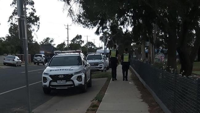 Police conducted safety checks at Swan Hill Primary School on Wednesday.